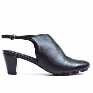 WAVE MID HEEL - BLACK LEATHER - Chelsea Jones Shoes